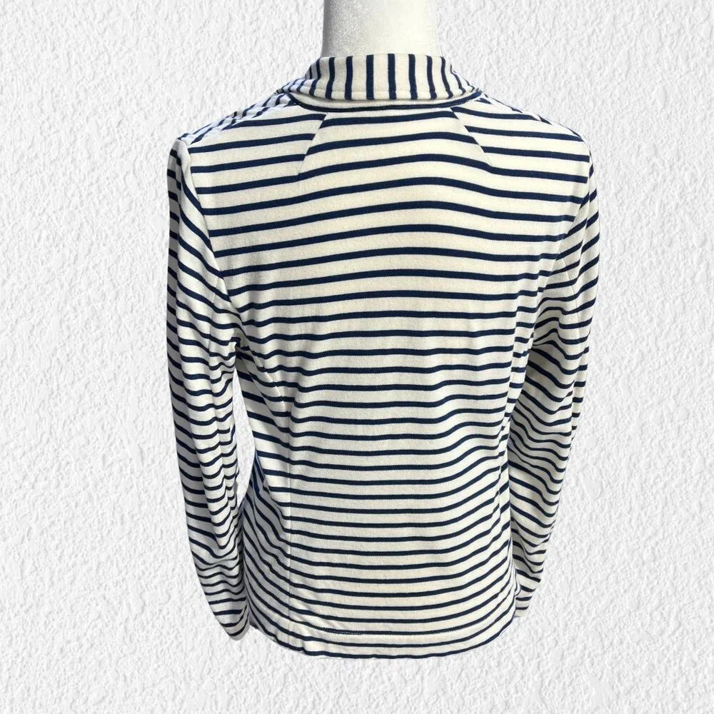 J Crew Factory Striped Blazer Navy Cream Size Small - Picture 2 of 12